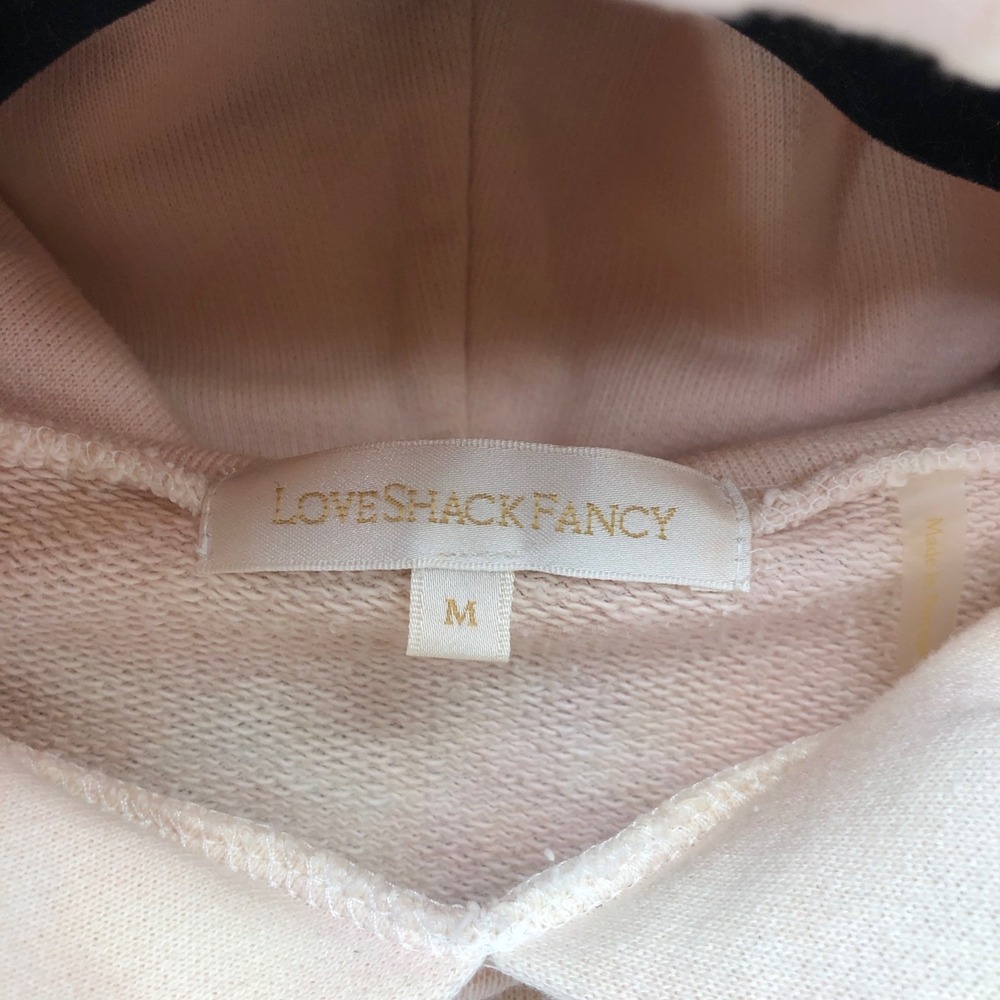 Love Shack Fancy Hoodie Sweatshirt Womens Medium Crop Pink Tie Dye Pullover - Picture 6 of 9